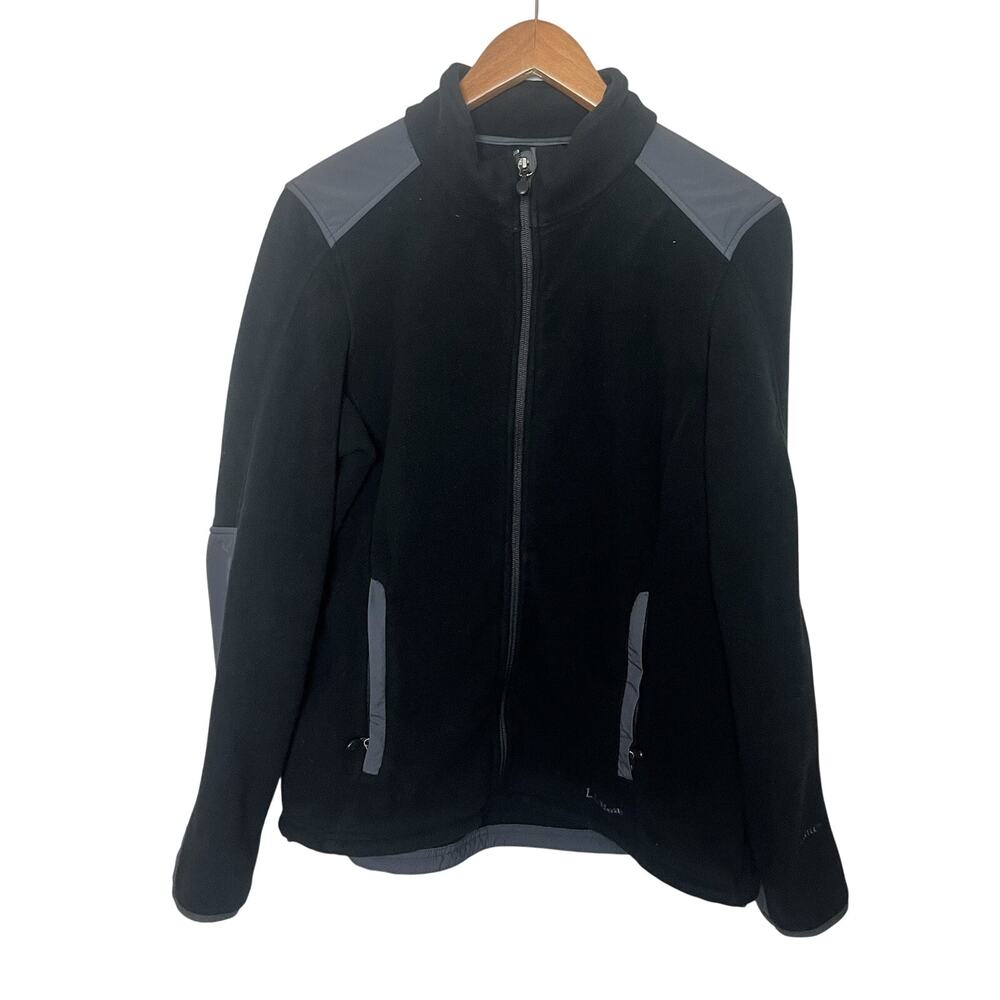 LL Bean Fleece Polartec Full Zip Jacket Women’s Medium Black Winter Outdoor